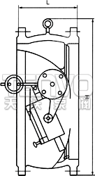重錘蝶式緩沖止回閥結(jié)構(gòu)圖