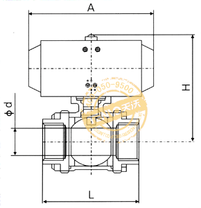 Q611F三片式氣動內(nèi)螺紋球閥結(jié)構(gòu)圖